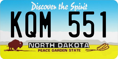 ND license plate KQM551