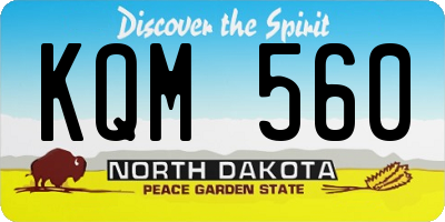 ND license plate KQM560