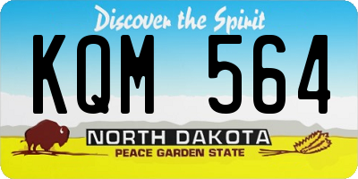 ND license plate KQM564