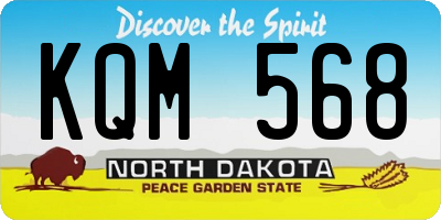 ND license plate KQM568