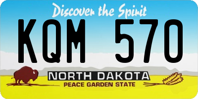 ND license plate KQM570