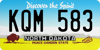 ND license plate KQM583