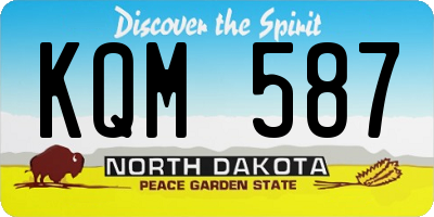 ND license plate KQM587