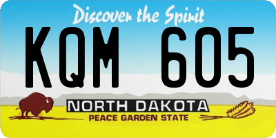 ND license plate KQM605