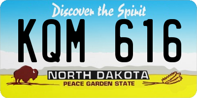 ND license plate KQM616