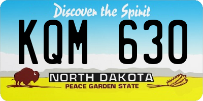 ND license plate KQM630
