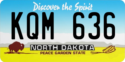 ND license plate KQM636