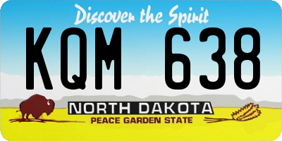 ND license plate KQM638