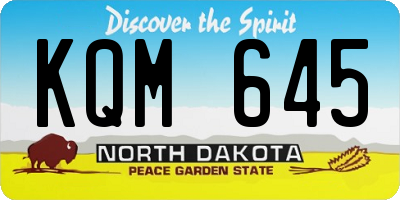 ND license plate KQM645
