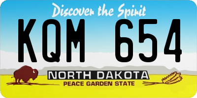 ND license plate KQM654