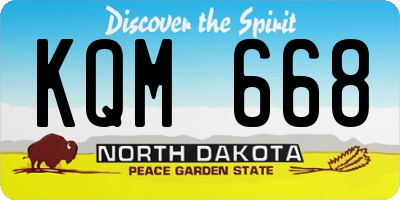 ND license plate KQM668