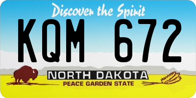 ND license plate KQM672
