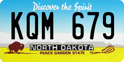 ND license plate KQM679
