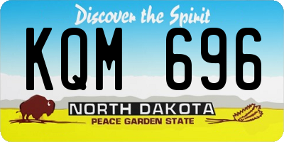 ND license plate KQM696