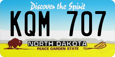 ND license plate KQM707