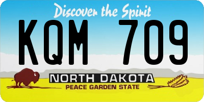 ND license plate KQM709