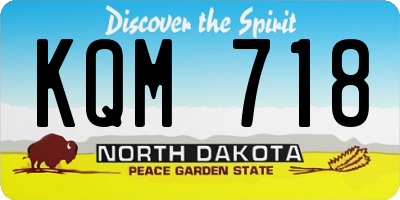 ND license plate KQM718