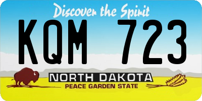 ND license plate KQM723