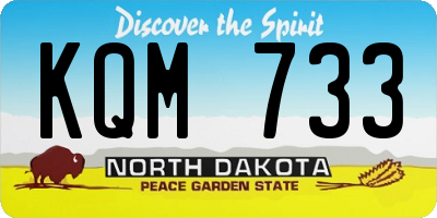 ND license plate KQM733