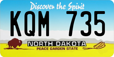 ND license plate KQM735