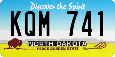 ND license plate KQM741