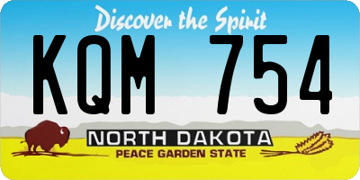 ND license plate KQM754
