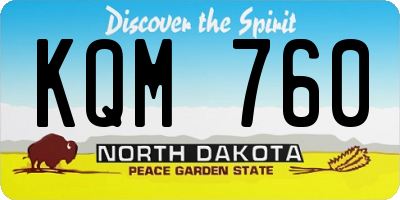 ND license plate KQM760