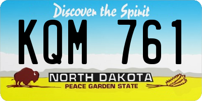 ND license plate KQM761