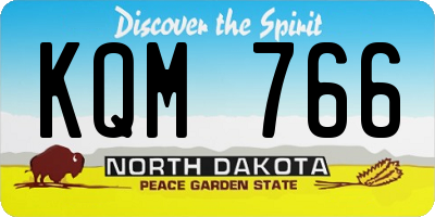 ND license plate KQM766