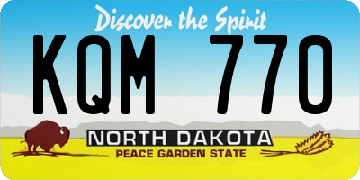 ND license plate KQM770