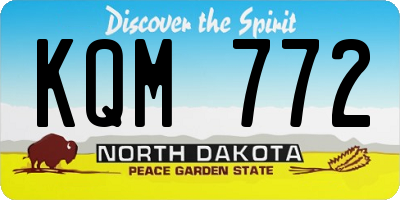 ND license plate KQM772