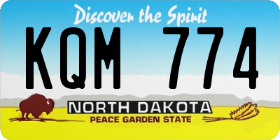 ND license plate KQM774