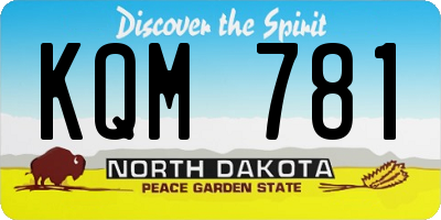 ND license plate KQM781