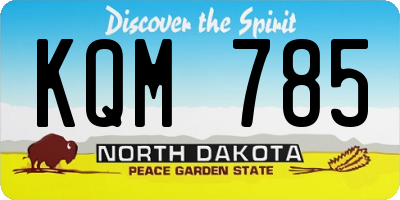 ND license plate KQM785