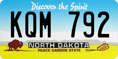 ND license plate KQM792
