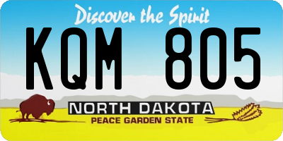ND license plate KQM805