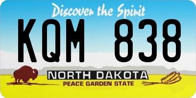 ND license plate KQM838