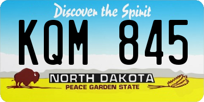 ND license plate KQM845