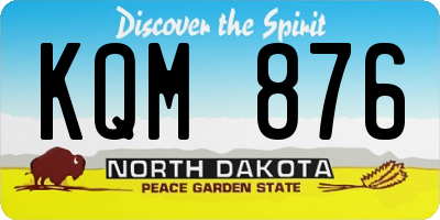 ND license plate KQM876