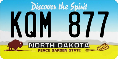 ND license plate KQM877