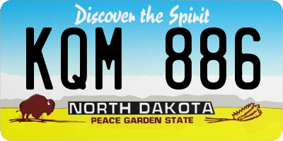 ND license plate KQM886