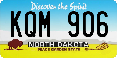 ND license plate KQM906