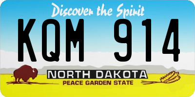 ND license plate KQM914