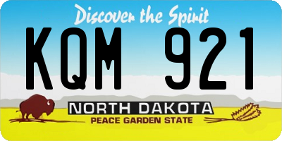 ND license plate KQM921