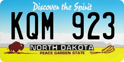 ND license plate KQM923