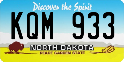 ND license plate KQM933