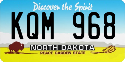 ND license plate KQM968
