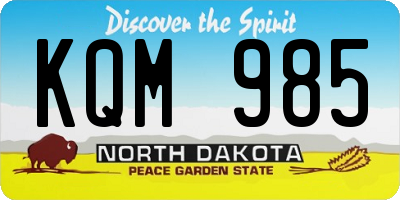ND license plate KQM985