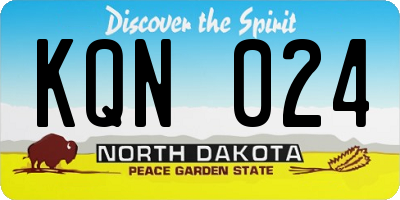 ND license plate KQN024