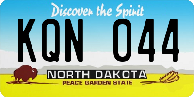ND license plate KQN044